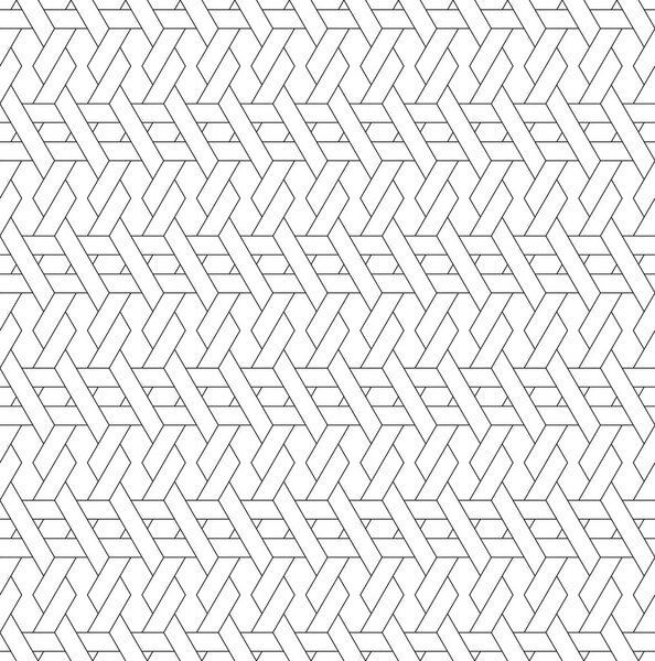 Black and white geometric seamless pattern with line and weave s