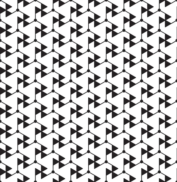 Black and white geometric seamless pattern with line, triangle a — Stock Vector