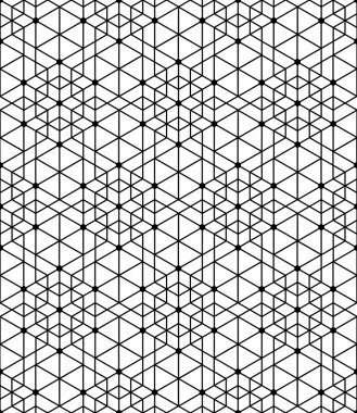 Siyah ve beyaz çizgili, altıgen, t ile geometrik seamless modeli
