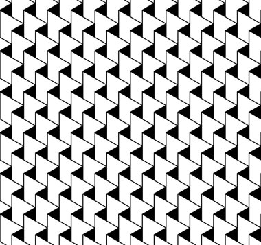 Siyah ve beyaz zikzak çizgi ile geometrik seamless modeli ve 