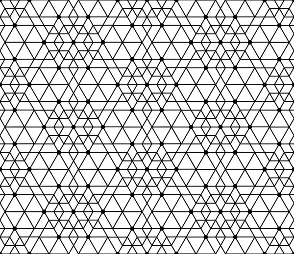黑色和白色几何无缝模式与线、 内六角、 t — 图库矢量图片