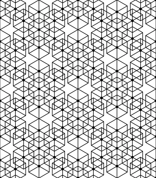 Czarno-białe geometryczny wzór z linii, sześciokąt, t — Wektor stockowy