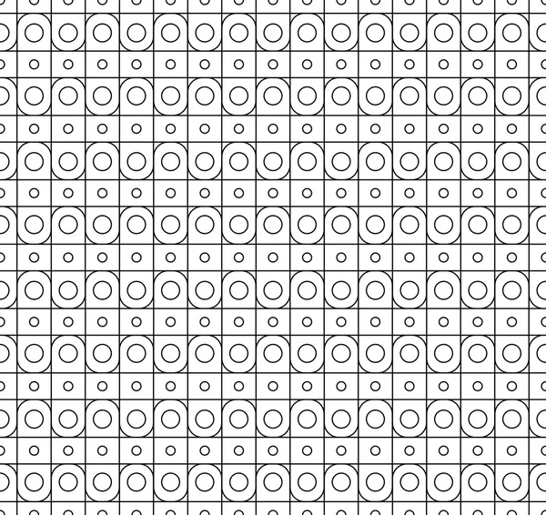 黑色和白色无缝模式与直线和圆 — 图库矢量图片