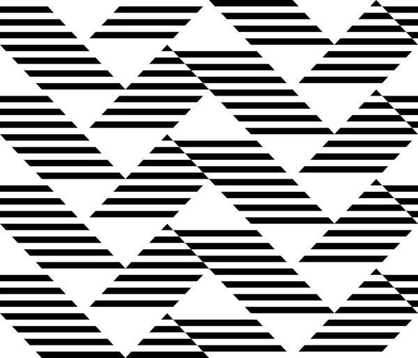 Preto e branco geométrica listra sem costura padrão abstrato backg — Vetor de Stock