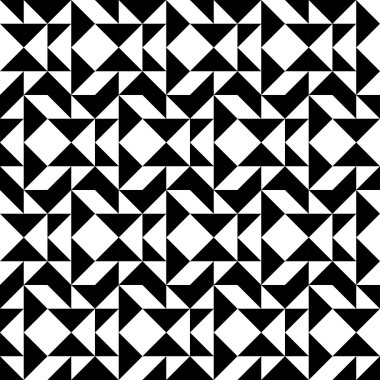 Siyah ve beyaz geometrik Dikişsiz desen arka plan