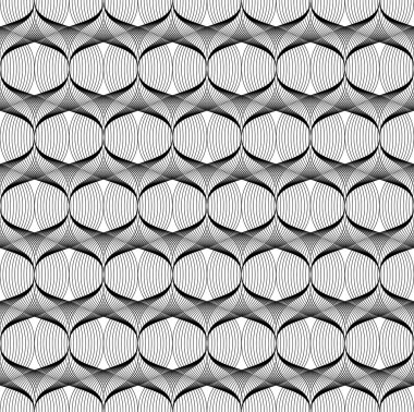 Siyah ve beyaz çizgili geometrik seamless modeli.