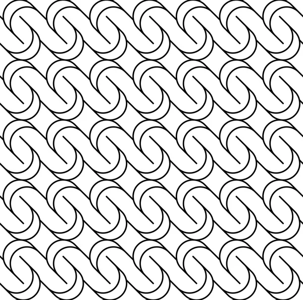 Black and white seamless pattern with curved line. — Stock Vector