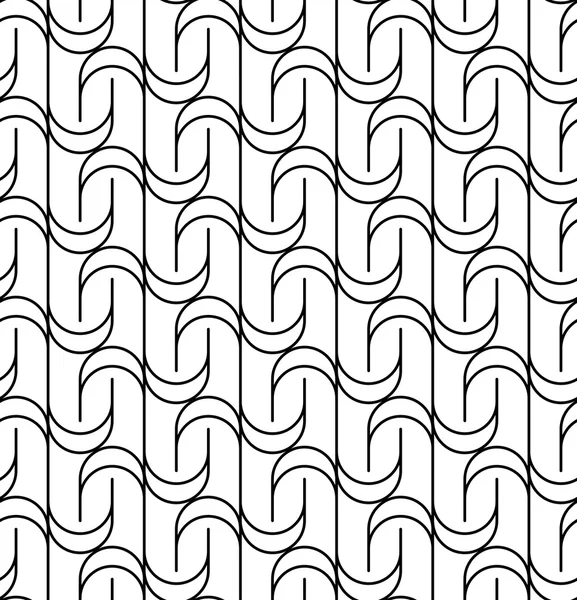 曲線で黒と白のシームレス パターン. — ストックベクタ