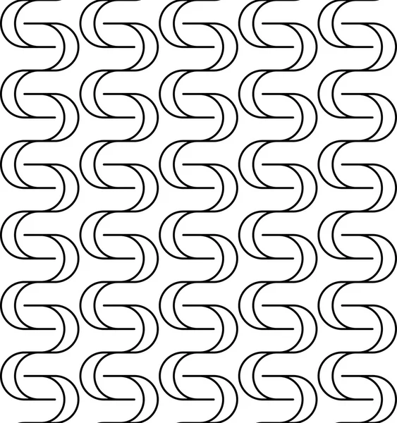 Black and white seamless pattern with curved line. — Stock Vector