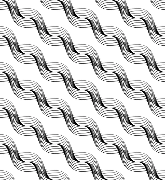Siyah ve beyaz çizgili geometrik seamless modeli. — Stok Vektör
