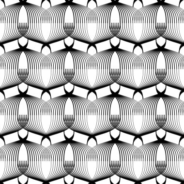Siyah ve beyaz çizgili geometrik seamless modeli.