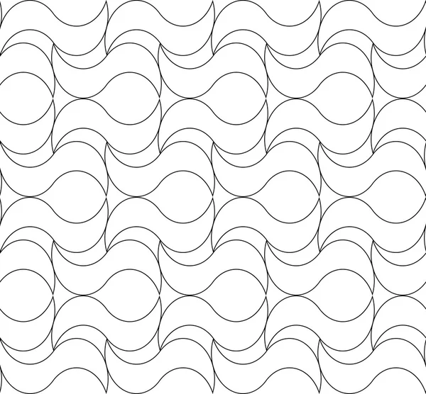 Black and white geometric seamless pattern with line. — Stock Vector