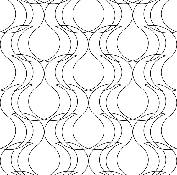 ラインと黒と白の幾何学的なシームレス パターン. — ストックベクタ