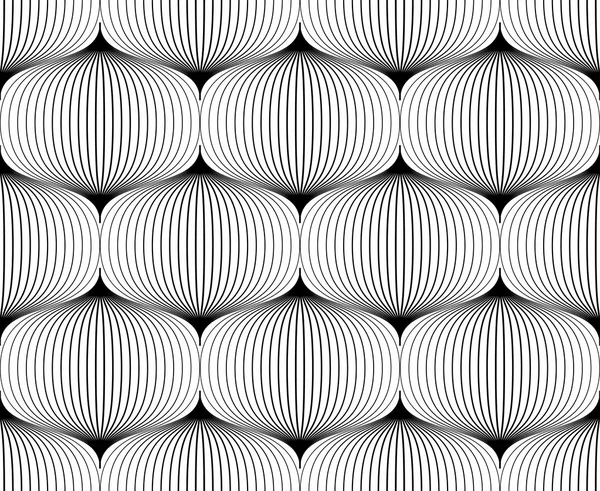 Zwart-wit geometrische naadloze patroon met lijn. — Stockvector