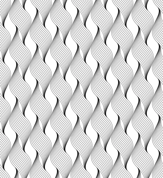 Black and white geometric seamless pattern with line. — Stock Vector