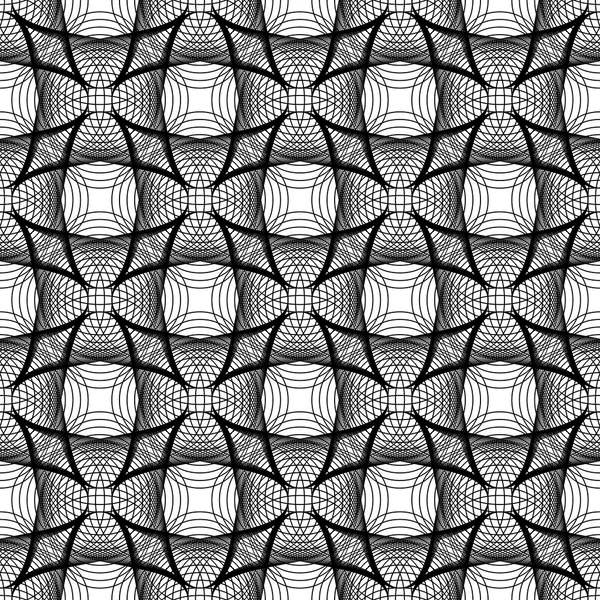 Zwart-wit geometrische naadloze patroon met lijn. — Stockvector