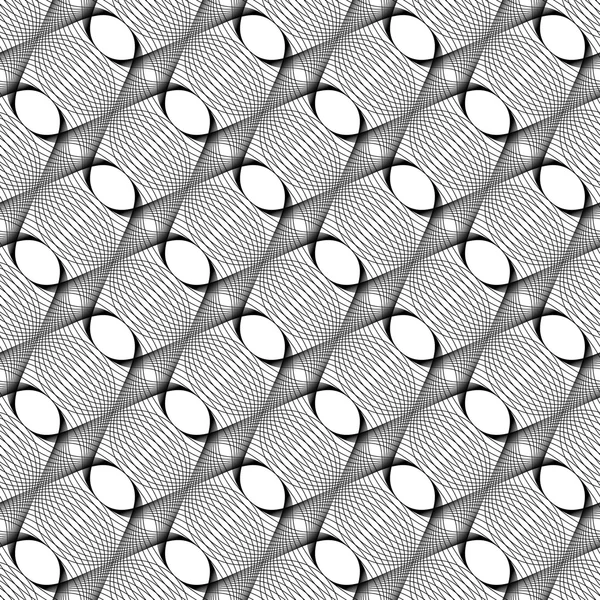 Schwarz-weißes geometrisches nahtloses Muster mit Linie. — Stockvektor