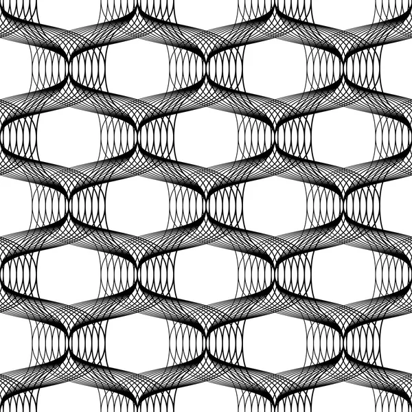 Zwart-wit geometrische naadloze patroon met lijn. — Stockvector