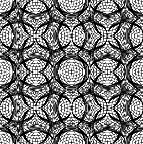 Zwart-wit geometrische naadloze patroon met lijn. — Stockvector