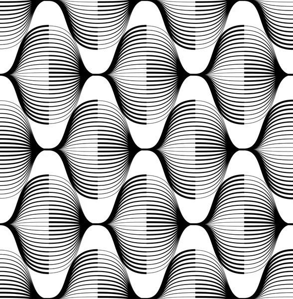 Schwarz-weißes geometrisches nahtloses Muster mit Linie. — Stockvektor