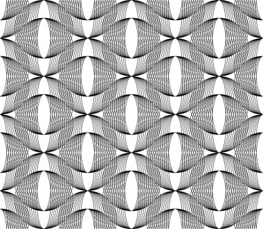Siyah ve beyaz çizgili geometrik seamless modeli.