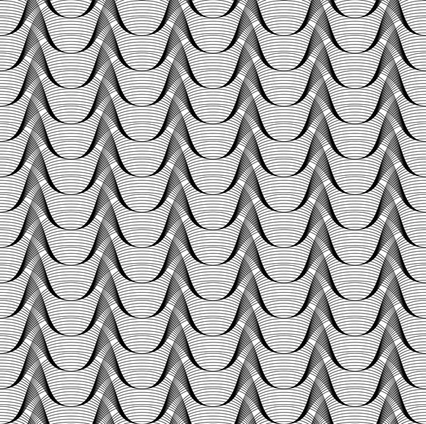 Schwarz-weißes geometrisches nahtloses Muster mit Linie. — Stockvektor