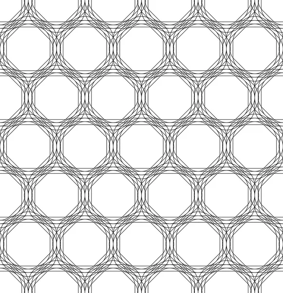 Black and white geometric seamless pattern with line. — Stock Vector