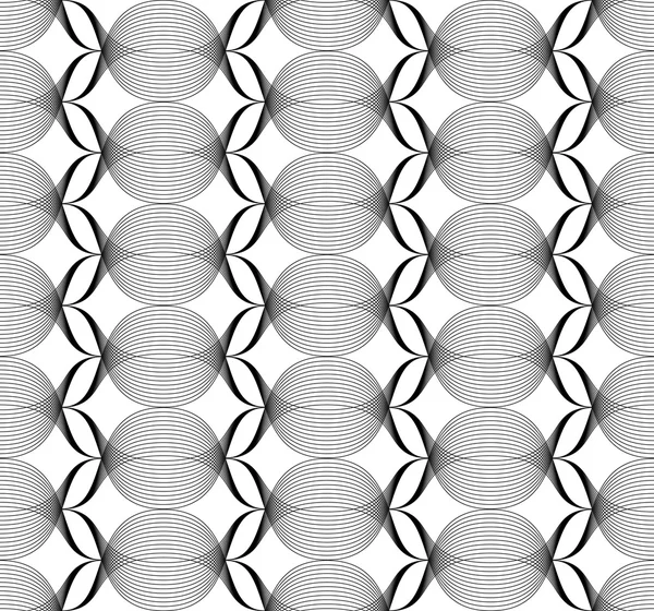 Zwart-wit geometrische naadloze patroon met lijn. — Stockvector