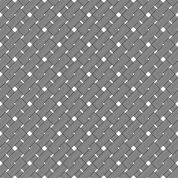 Zwart-wit geometrische naadloze patroon met weven stijl. — Stockvector