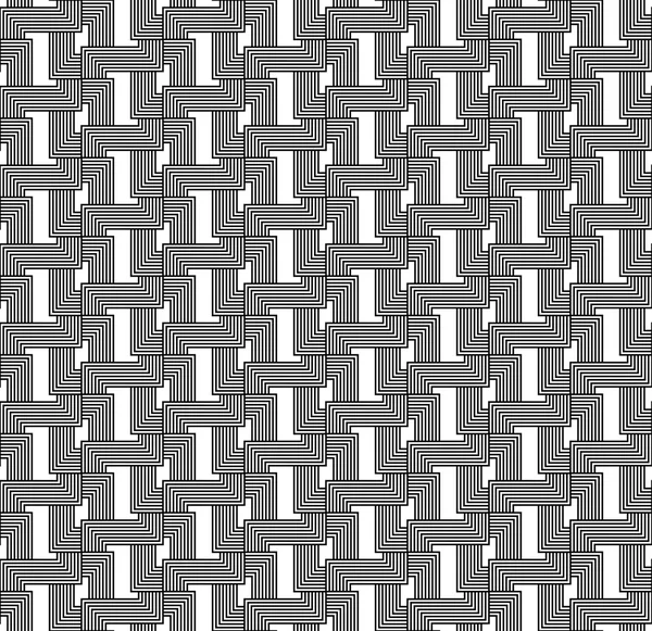 Black and white geometric seamless pattern with line. — Stock Vector