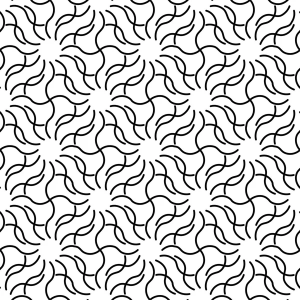 黑色和白色无缝模式与波浪线条样式. — 图库矢量图片