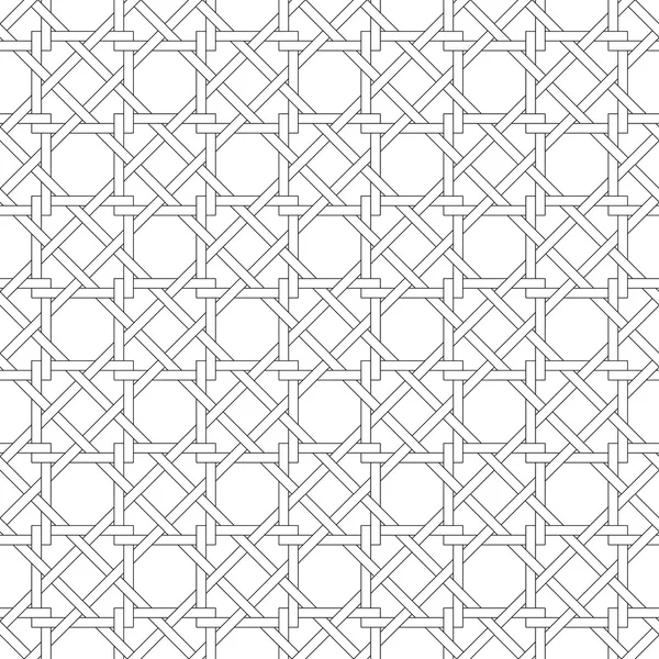 Black and white geometric seamless pattern with weave style. — Stock Vector