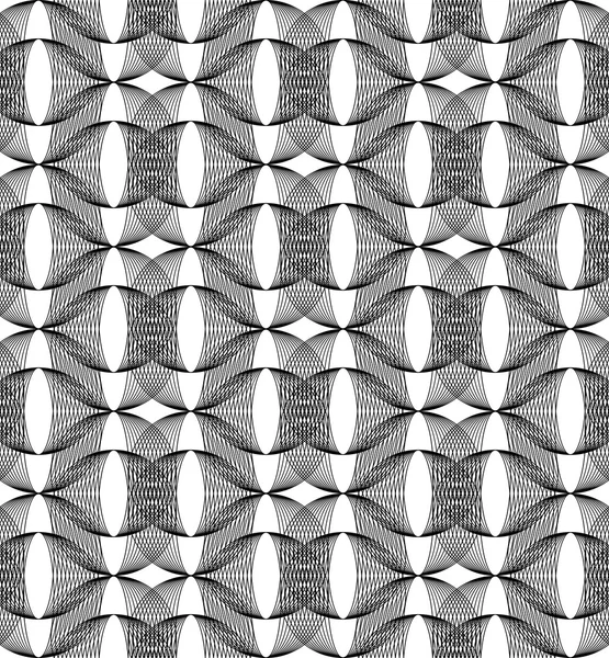 Schwarz-weißes geometrisches nahtloses Muster mit Linie. — Stockvektor