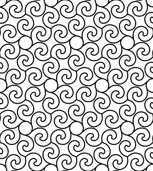黑色和白色无缝模式与扭曲线条样式. — 图库矢量图片