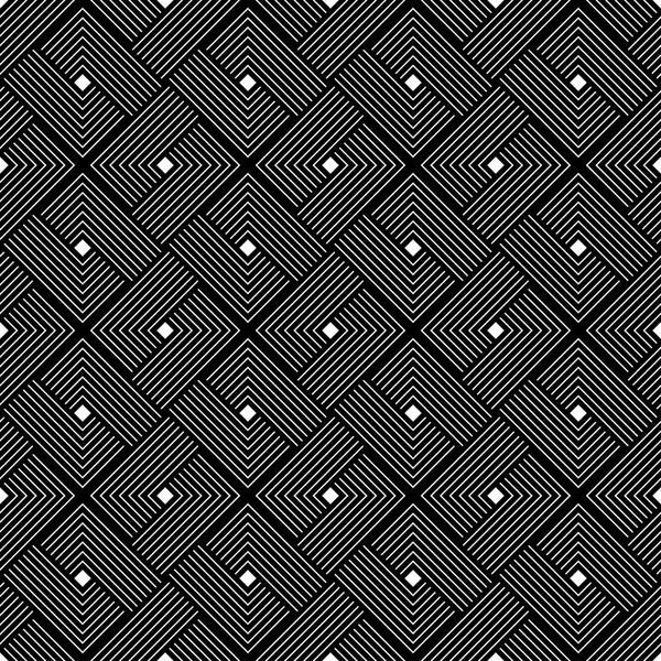 Patrón geométrico sin costura en blanco y negro con estilo de tejido . — Vector de stock