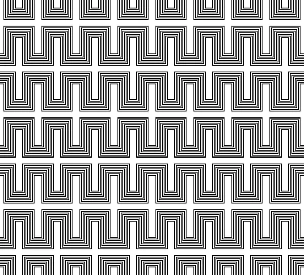 黑色和白色几何无缝模式与线. — 图库矢量图片