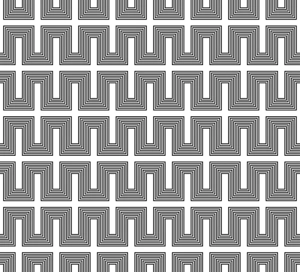 Black and white geometric seamless pattern with line. — Stock Vector