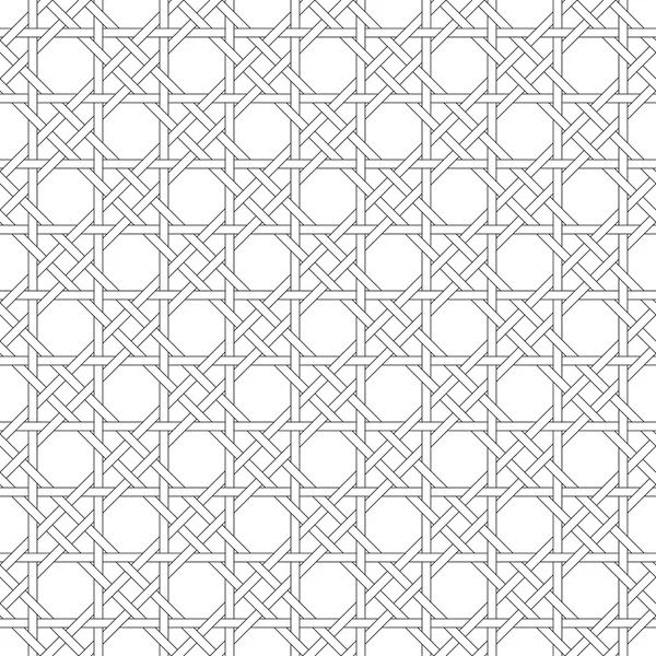 Black and white geometric seamless pattern with weave style. — Stock Vector
