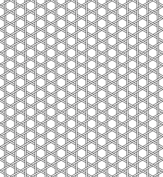 Svart och vitt geometriska seamless mönster med väva stil. — Stock vektor