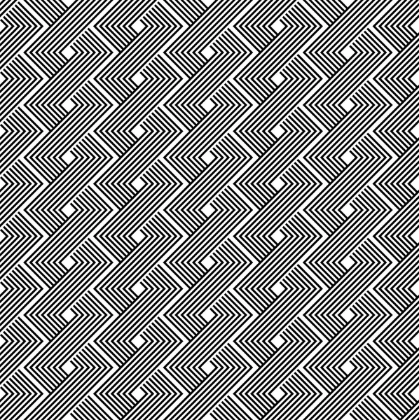 ラインと黒と白の幾何学的なシームレス パターン. — ストックベクタ