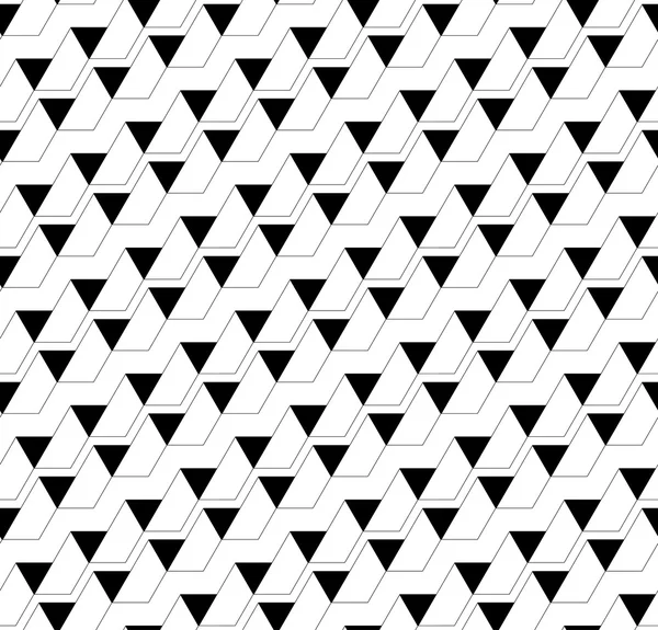 Motif géométrique sans couture noir et blanc avec triangle et tra — Image vectorielle