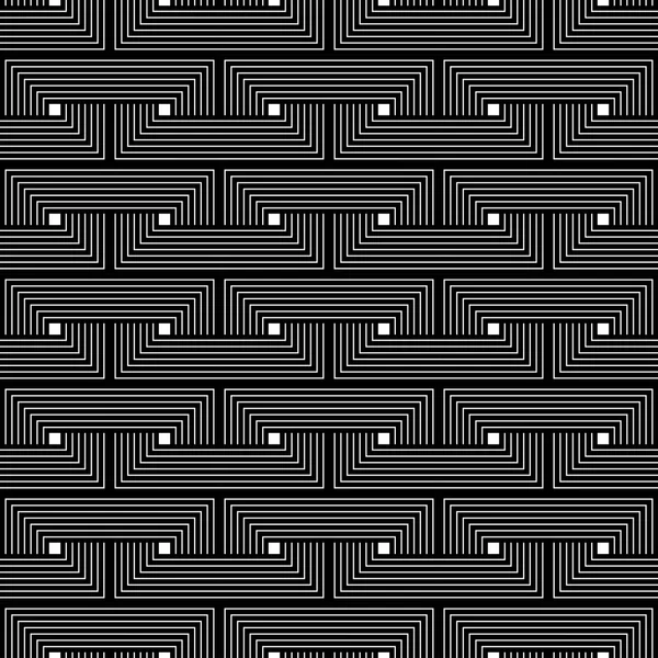 Black and white geometric seamless pattern with line. — Stock Vector