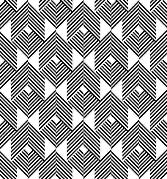 Zwart-wit geometrische stripe naadloze patroon abstracte backg — Stockvector