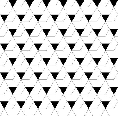 Siyah ve beyaz geometrik Dikişsiz desen üçgen ve tra