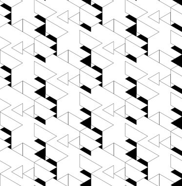 Siyah ve beyaz geometrik Dikişsiz desen üçgen ve tra