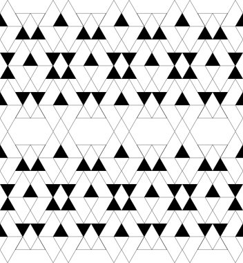 Siyah ve beyaz geometrik Dikişsiz desen üçgen ve tra