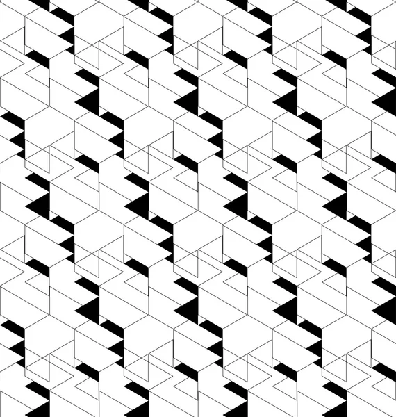 Svart och vitt geometriska seamless mönster med triangeln och tra — Stock vektor