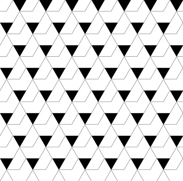 Black and white geometric seamless pattern with triangle and tra — Stock Vector