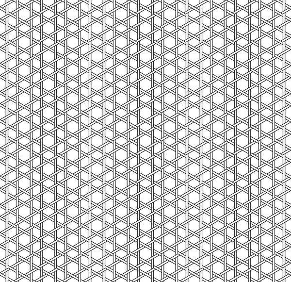 Zwart-wit geometrische naadloze patroon met weven stijl. — Stockvector