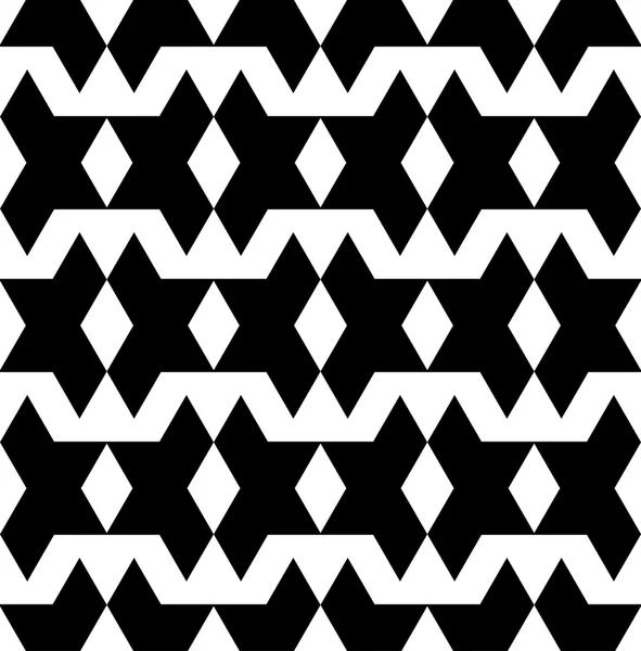 Svarta och vita geometriska seamless mönster, abstrakt bakgrund — Stock vektor
